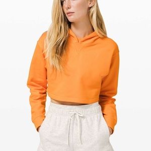 Lululemon All Yours Cropped Hoodie- size 6, bright orange
